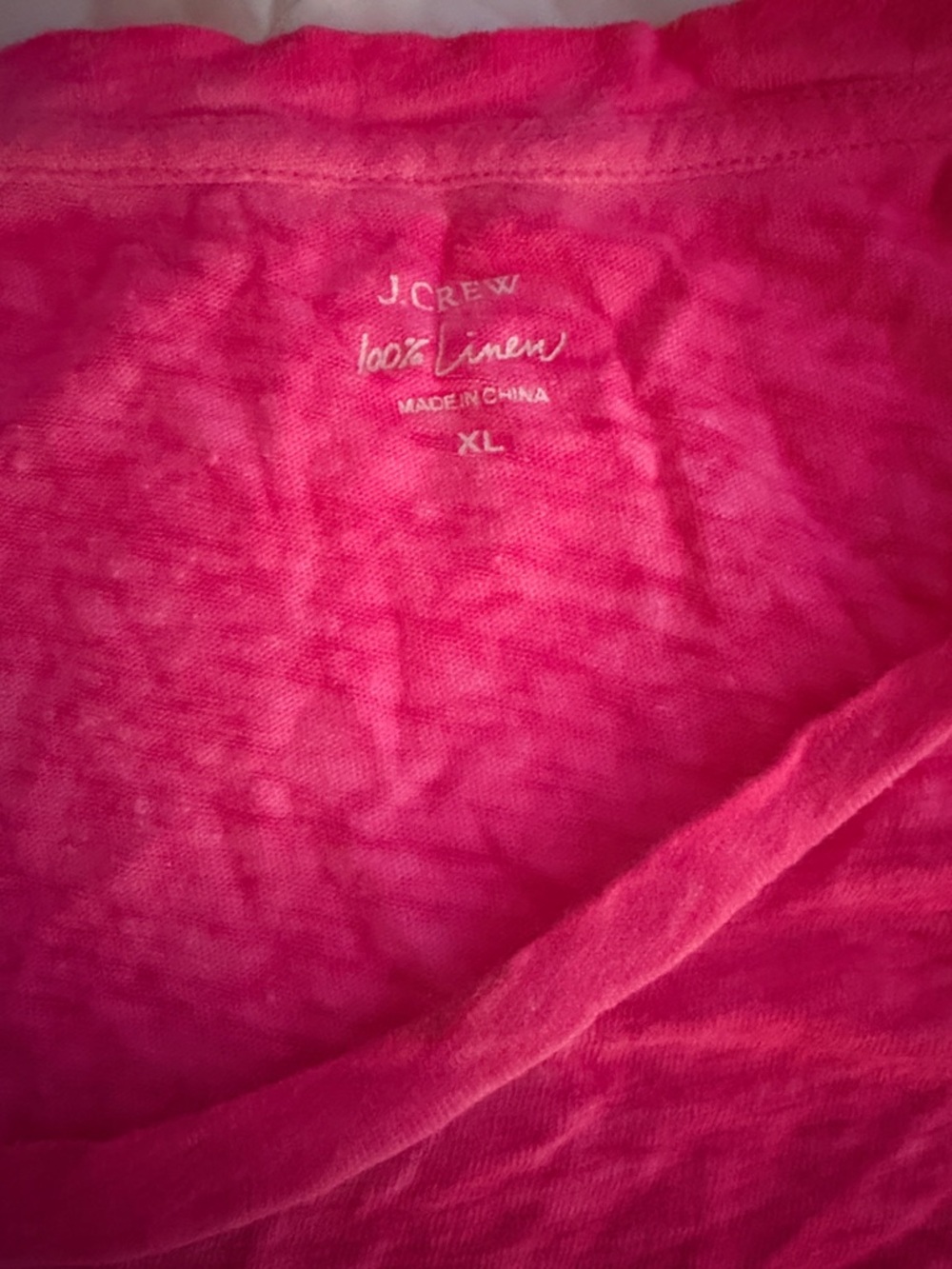 J. Crew Bright Pink Linen Tee